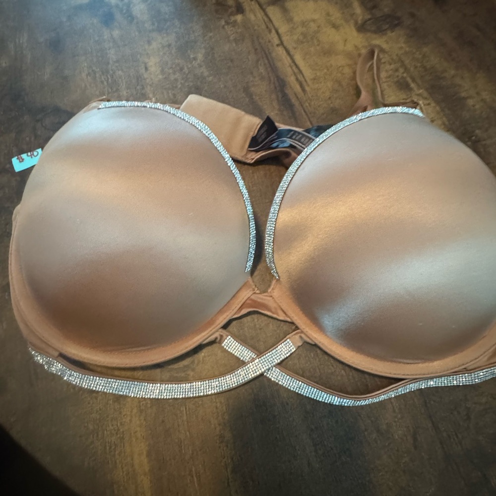 Victoria's Secret Tan Bra with Silver Details